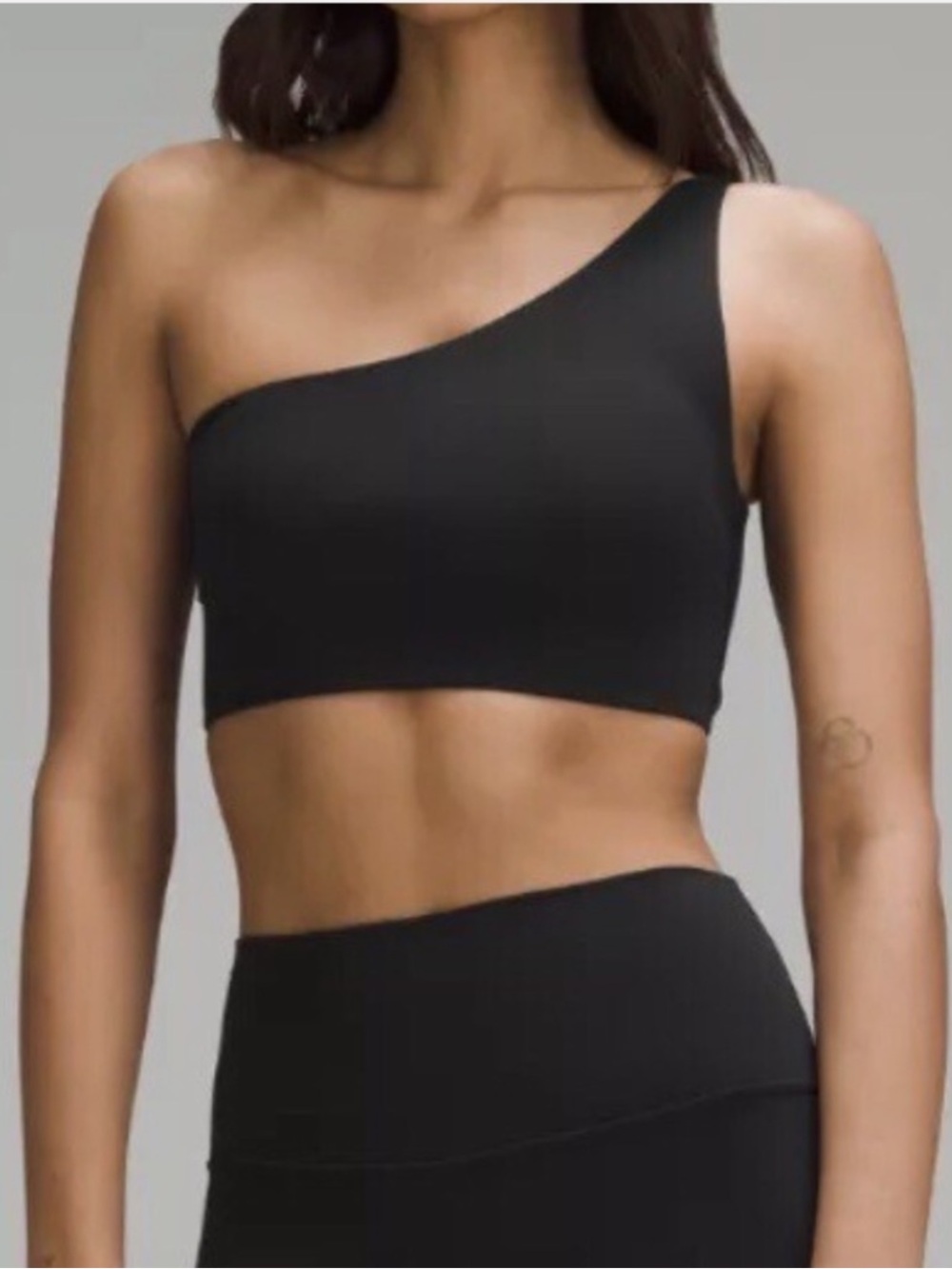 lululemon athletica Black Asymmetrical One-Shoulder Sports Bra